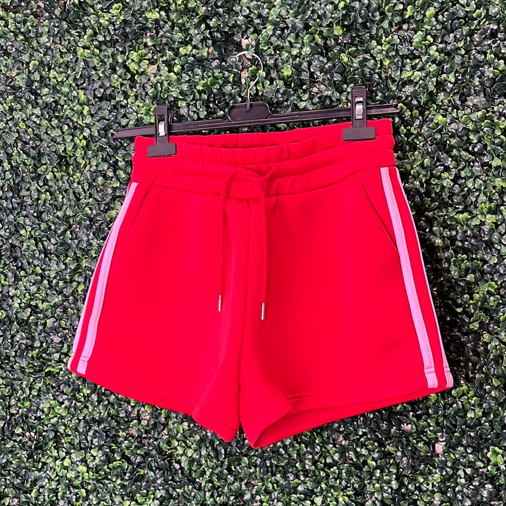 Red Short Shorts w/ Pink Stripe